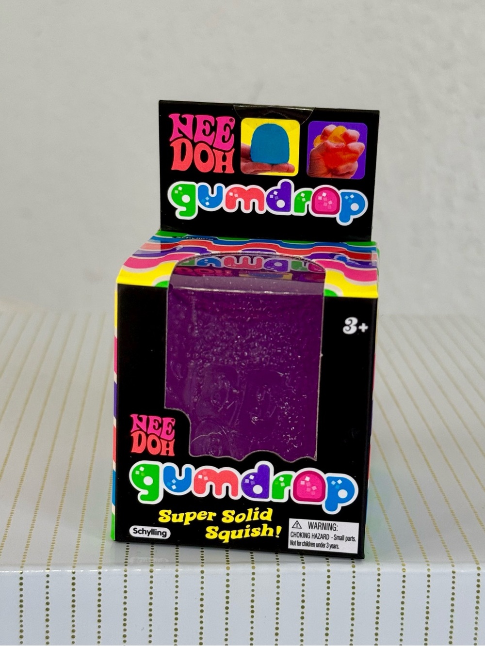 VIRAL NeeDoh GUMDROP Purple NIB Rare Super Solid Squish Authentic